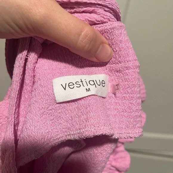 Vestique Cropped Flowy Purple Ruffle Sleeve Blouse - Picture 3 of 3